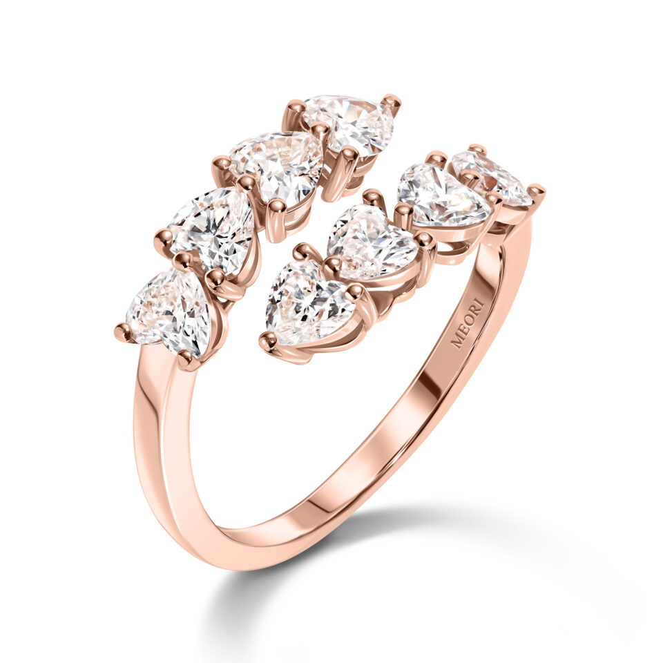 Heart diamonds ring